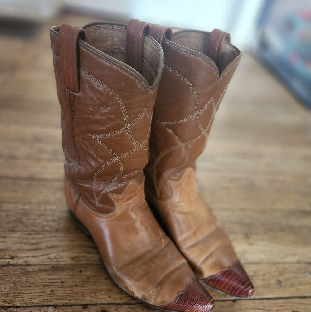 Vintage TONY LAMA boots Lizard Toe